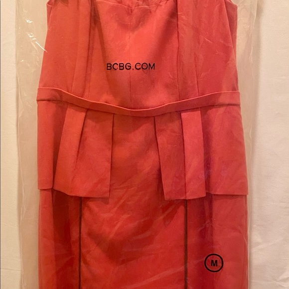 NWT BCBGMaXzria  Ashleigh Peplum Dress Light Geranium Size 12 Orig $248 - Picture 6 of 9